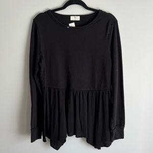 Anthropologie | t.la Pretty Black Sweatshirt Top